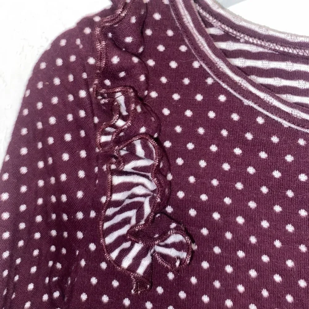 Harper Canyon Maroon Polka Dot Sweater Dress